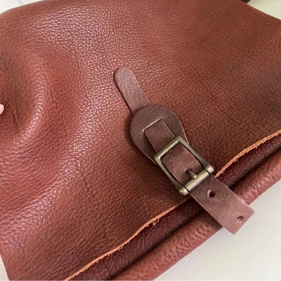 Lamb Leather Goods NEW Messenger Bison Leather Bag
